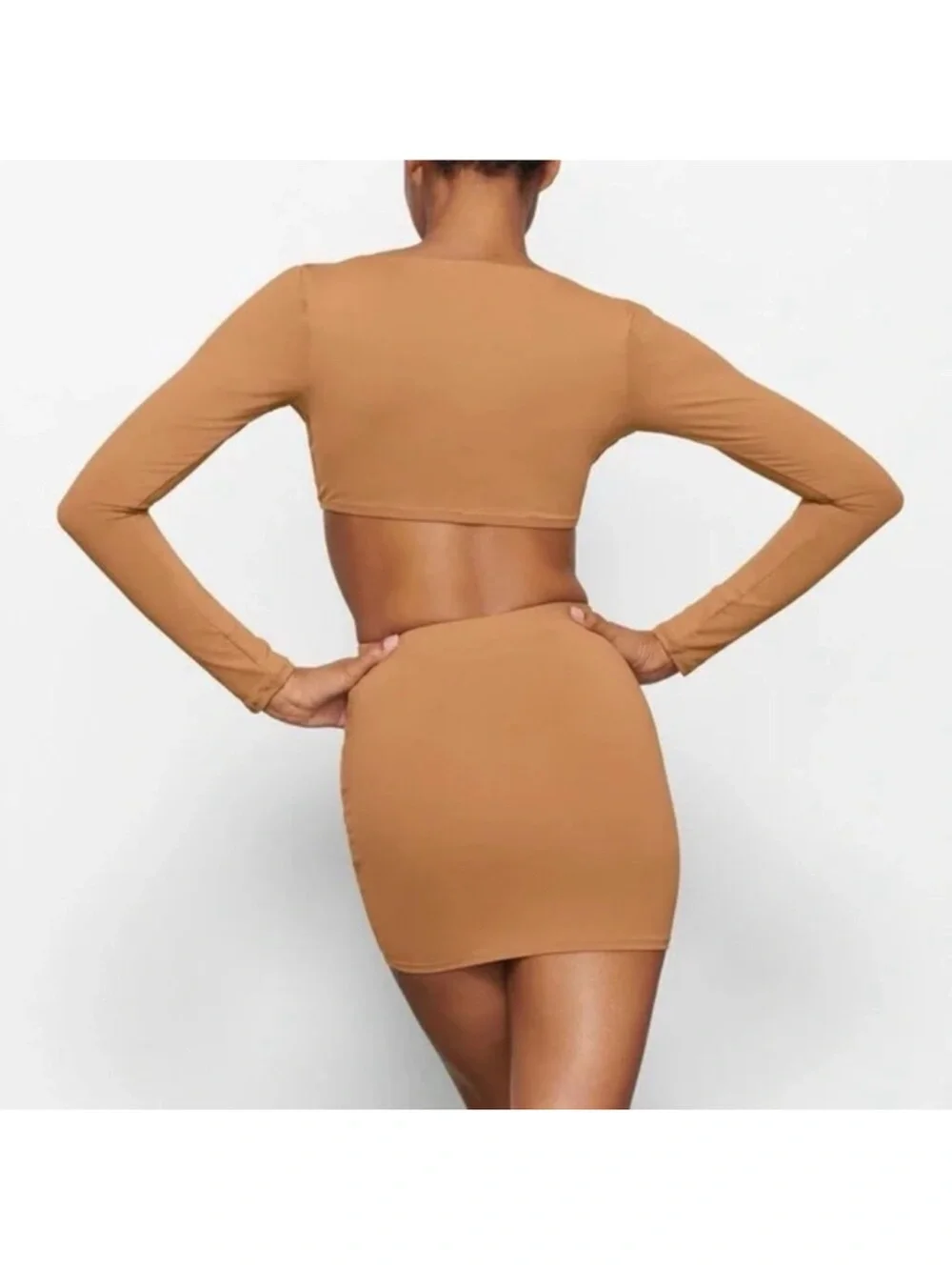 NWT SKIMS Swim Long Sleeve Shrug in Almond Size XS